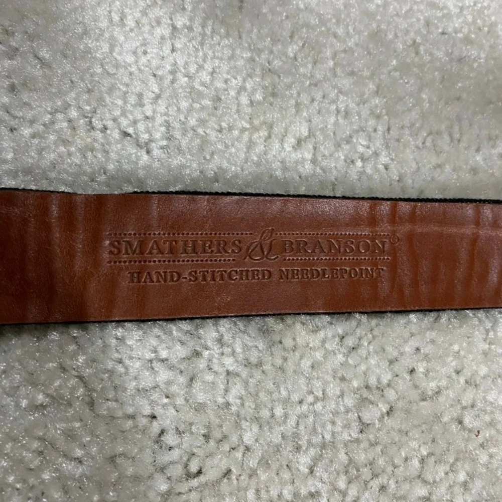 Smathers & Branson Grateful Dead Belt Mens 42 Needlepoint Steal Your Face Black